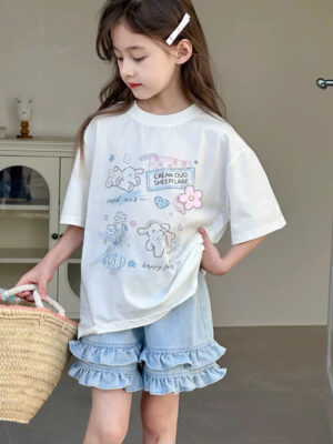 Set áo thun thỏ jean mềm 13-45kg