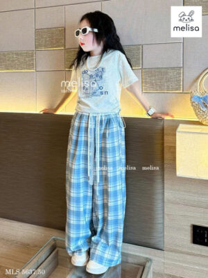 Set nơ xám xanh caro 13-45