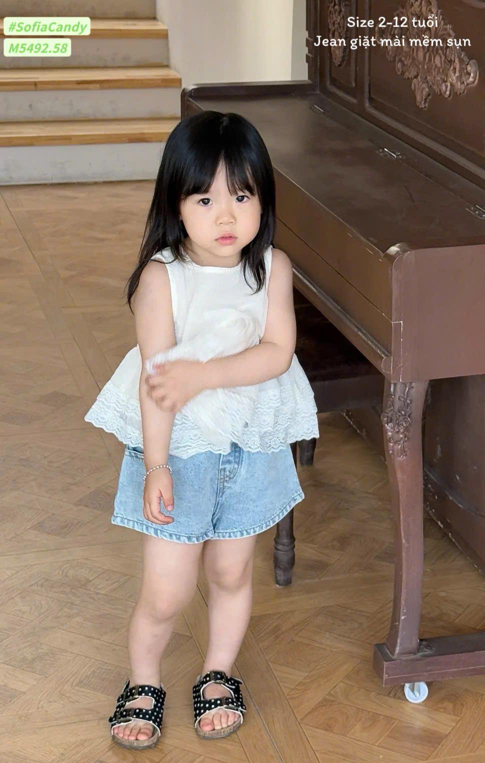 Set jean đùi áo bbdol ren cotton 13-40kg