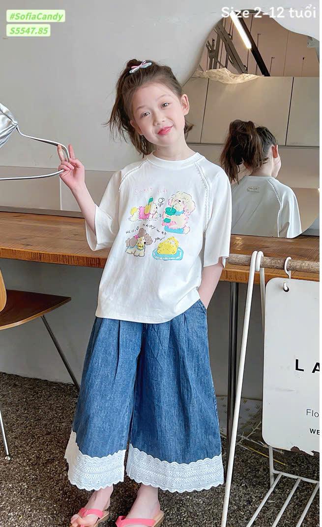 Set áo thun gấu quan jean qc 13-45kg