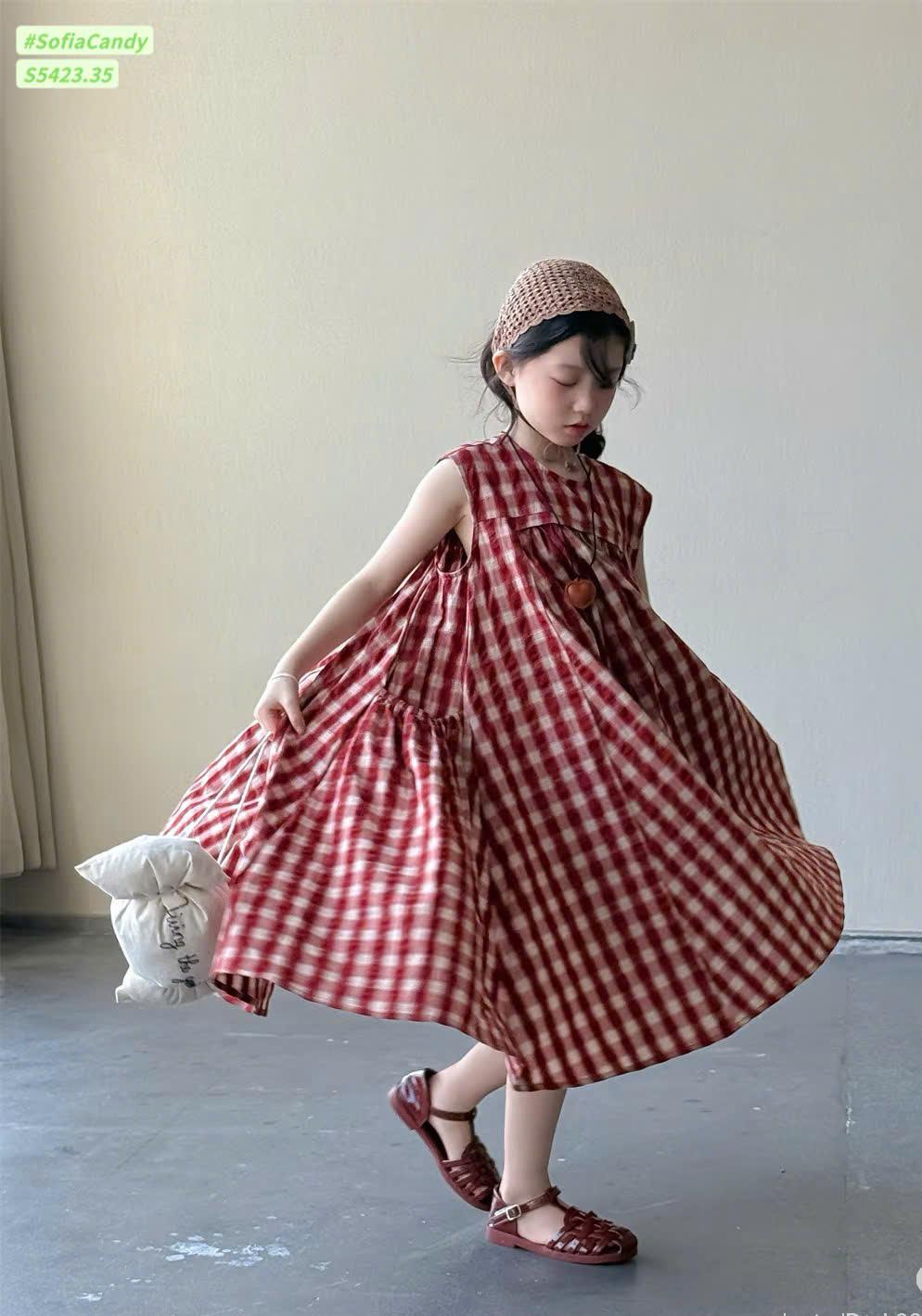 Đầm caro đỏ bg 13-45kg