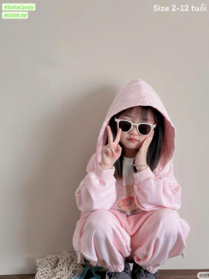 Btd áo khoác hồng nỉ 12-40kg