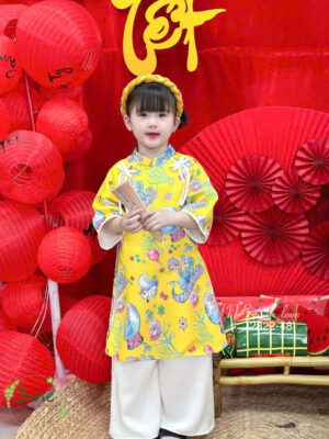 Áo dài vàng elsa 13-40kg