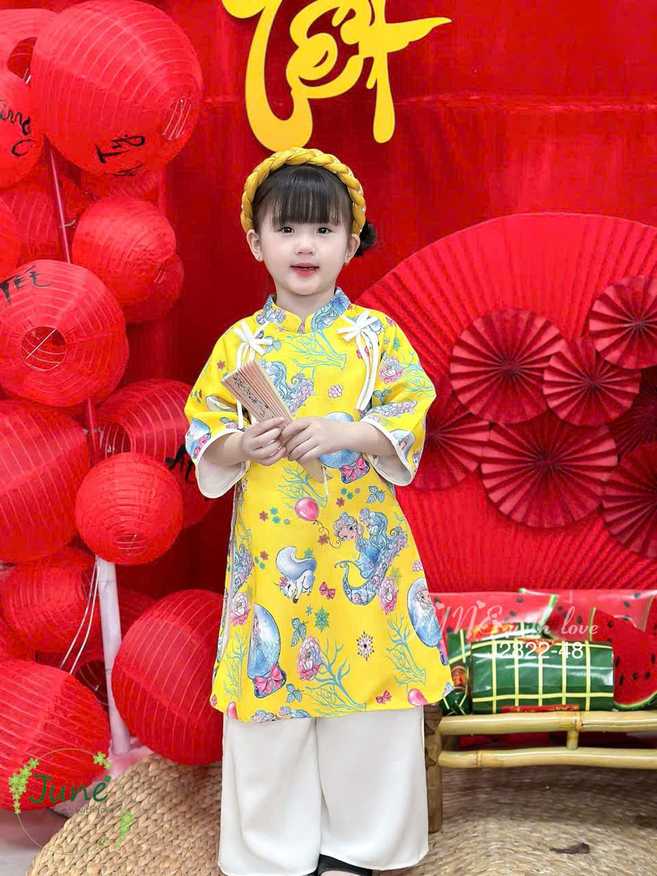 Áo dài vàng elsa 13-40kg