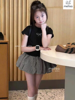 Set váy áo đen caro đen 10-40kg
