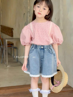 Set demin đùi ren hồng 12-40kg