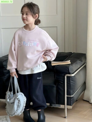 Bộ nỉ 5603 bg hồng 12-50kg qeishei