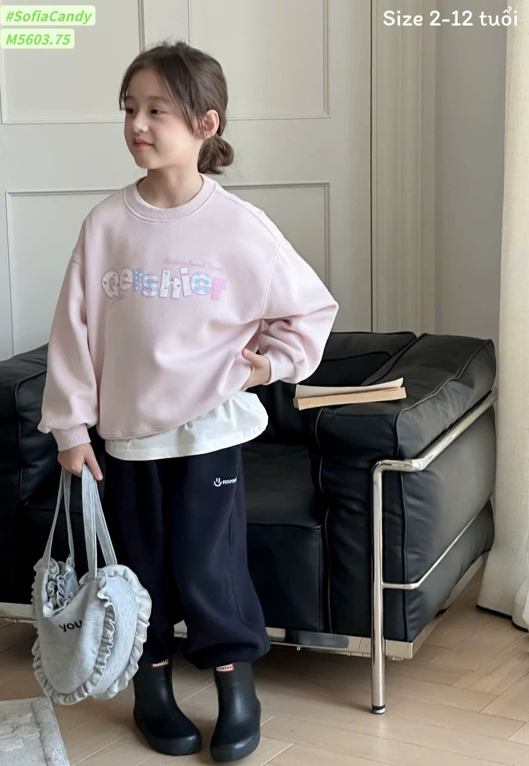 Bộ nỉ 5603 bg hồng 12-50kg qeishei