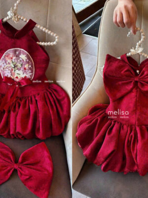 Đầm yếm đỏ bí 10-38kg mã1514