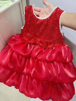 Đầm đỏ kimsa đính ngọc 12-40kg